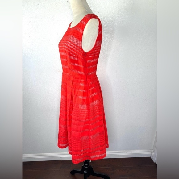 LA FEE MARABOUTEE Occasion Dress Knee Length Coral Red Sleeveless Size 38 / US 6 - Picture 6 of 11
